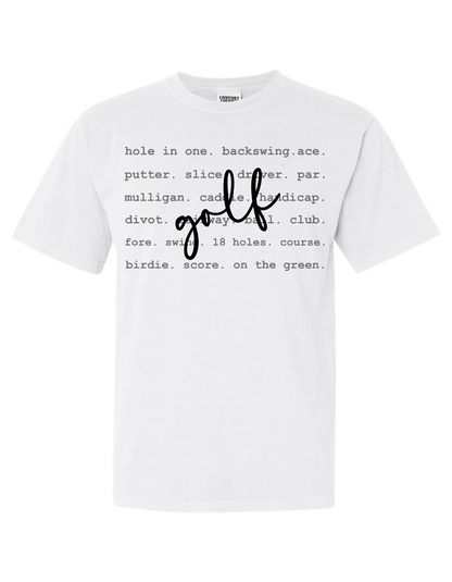 Golf Words Graphic Tee