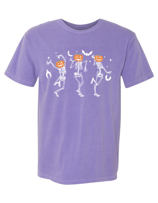 Dancing Pumpkin Skeletons Tee