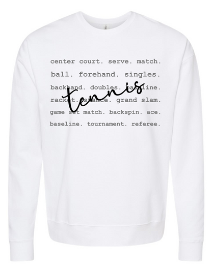 Tennis Words Graphic Tee